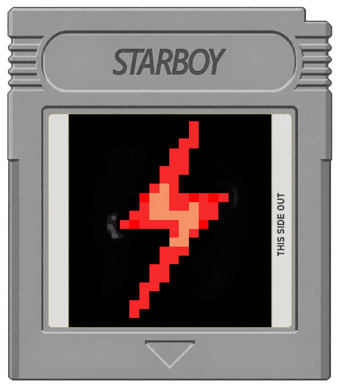Starboy — Game Boy cartridge graphic, red lightning-bolt pixel icon on the label screen.
