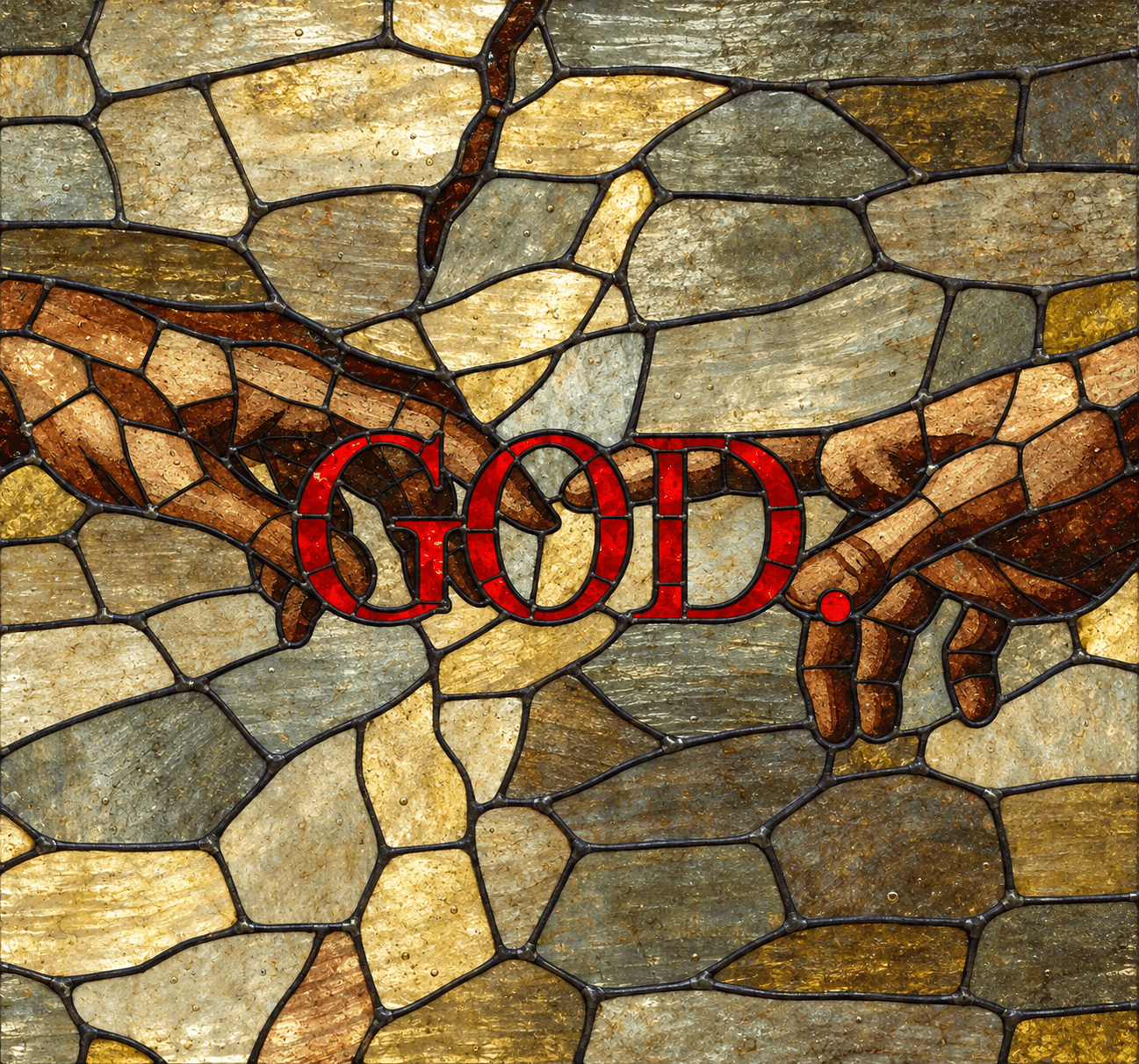 GOD. — stained-glass interpretation.