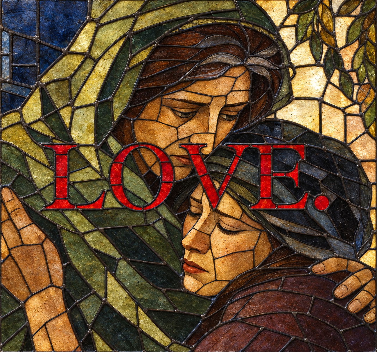 LOVE. — stained-glass interpretation.