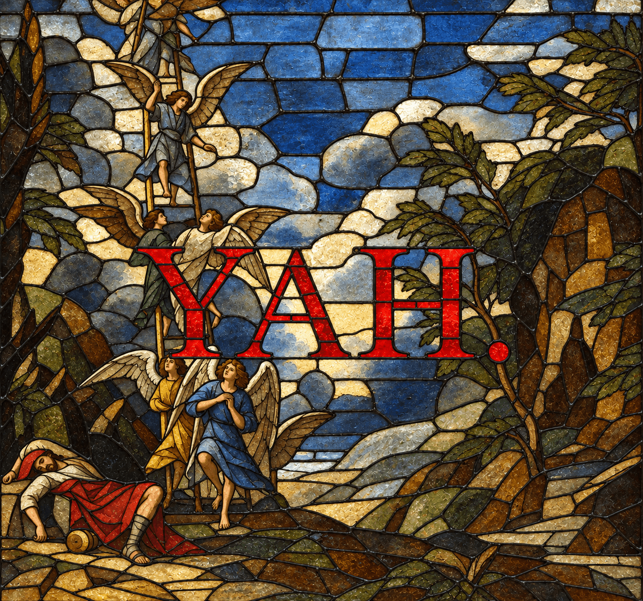 YAH. — stained-glass interpretation.