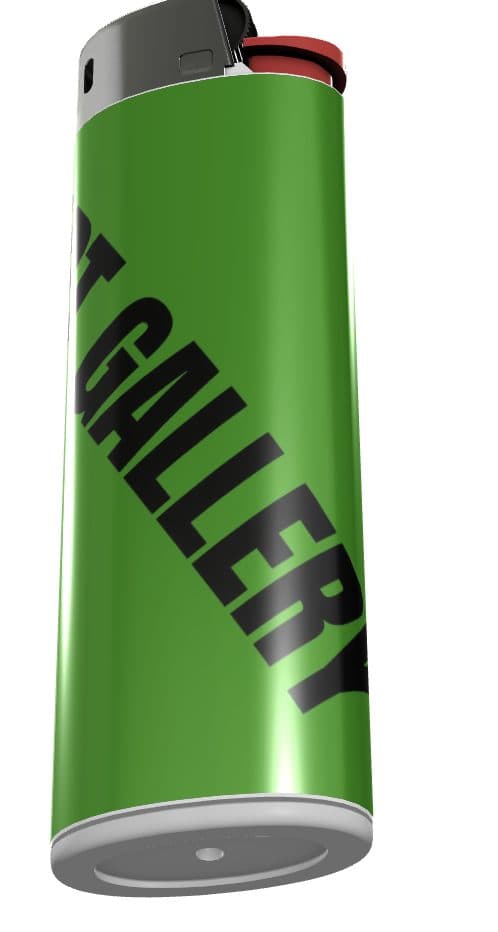 Green APT Gallery lighter with diagonal wordmark